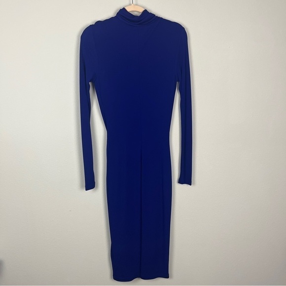 Reiss Freya Twist Drape Long-Sleeved Viscose Bodycon Dress - Picture 6 of 7